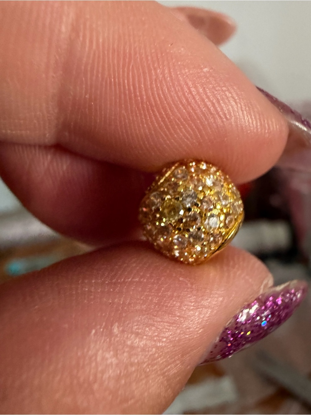 Pandora 14K GP Pave Spacer Charm - Picture 2 of 2